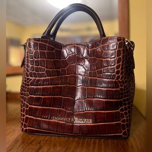 Dooney & Bourke leather purse. Cognac color crocodile look.